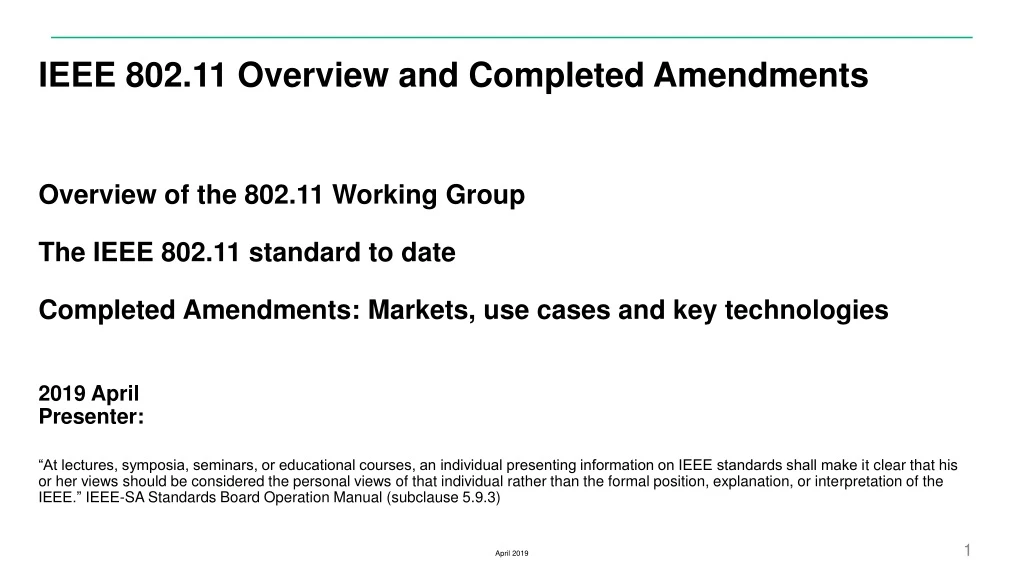 ieee 802 11 overview and completed amendments