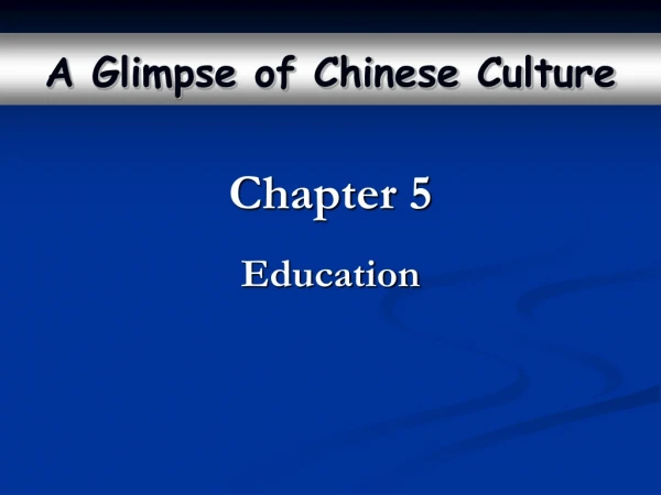 Chapter 5 Education