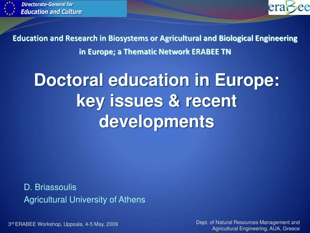 education and research in biosystems