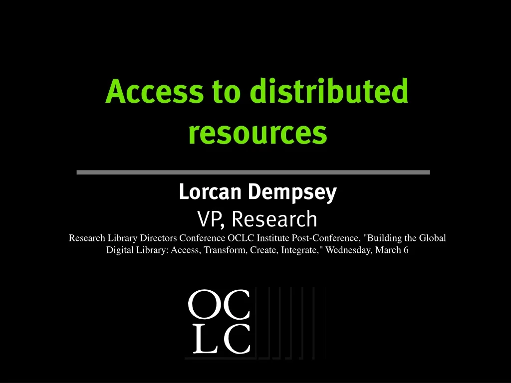 access to distributed resources