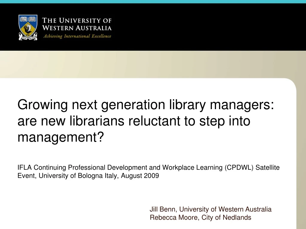 growing next generation library managers