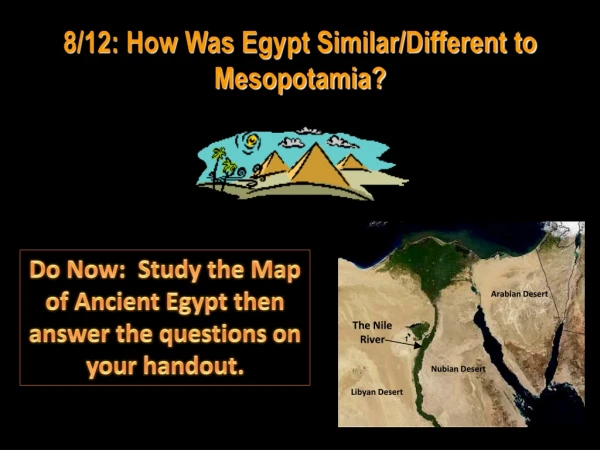 Do Now:  Study the Map of Ancient Egypt then answer the questions on your handout.