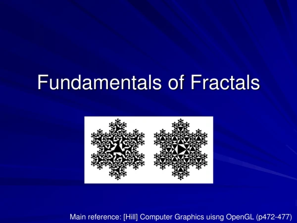 Fundamentals of Fractals