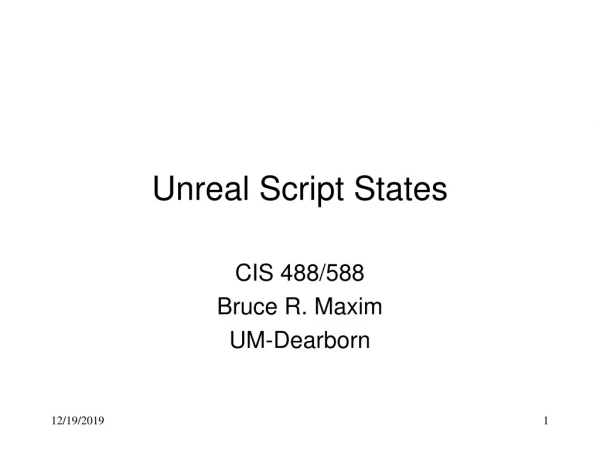 Unreal Script States