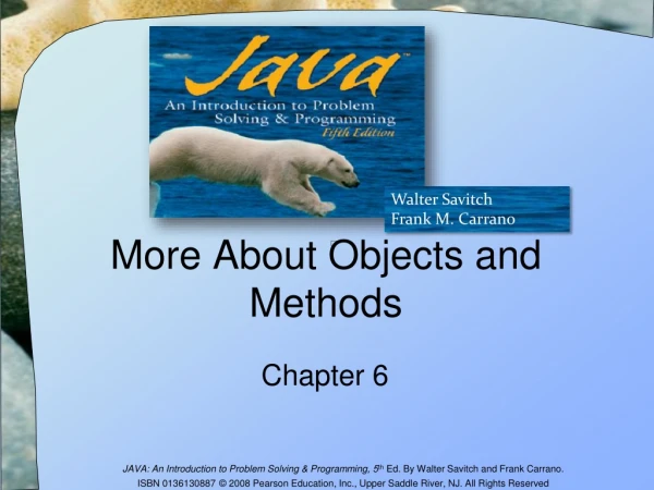 More About Objects and Methods