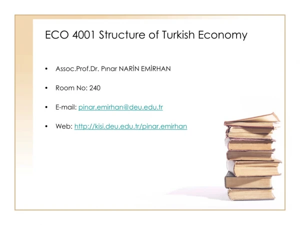 ECO 4001 Structure of Turkish Economy