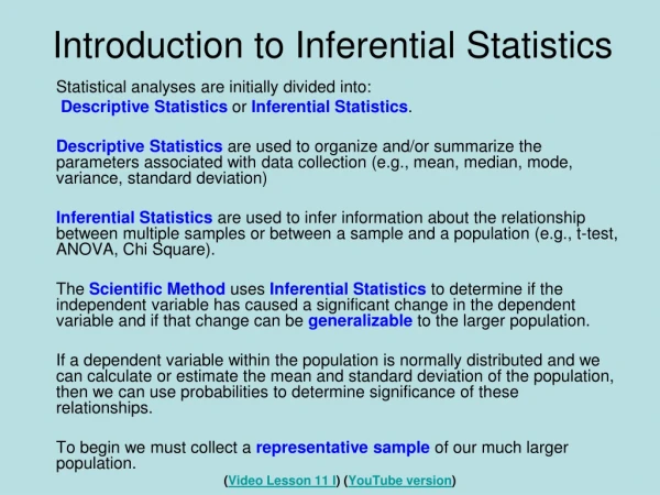 Introduction to Inferential Statistics