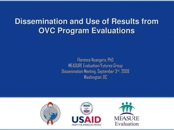 Dissemination and Use of Results from  OVC Program Evaluations