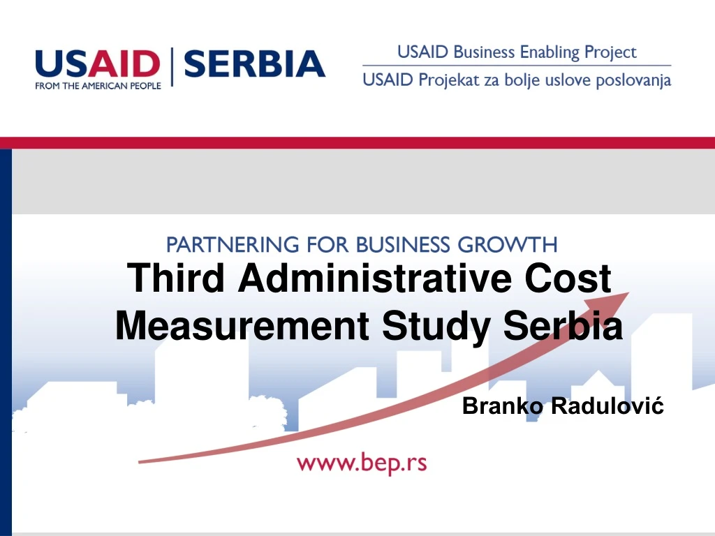 third administrative cost measurement study serbia