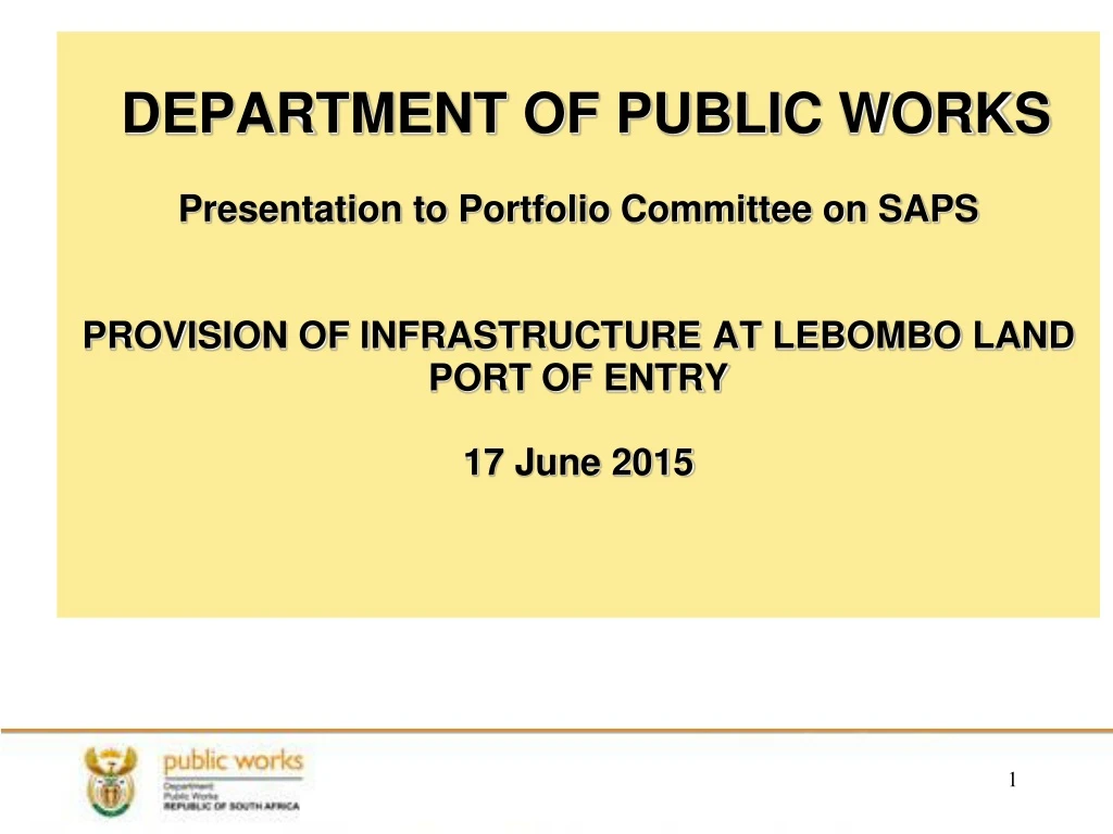 department of public works presentation