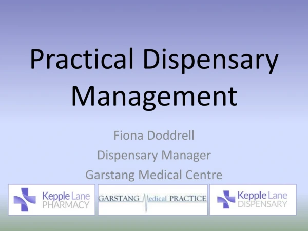 Practical Dispensary Management