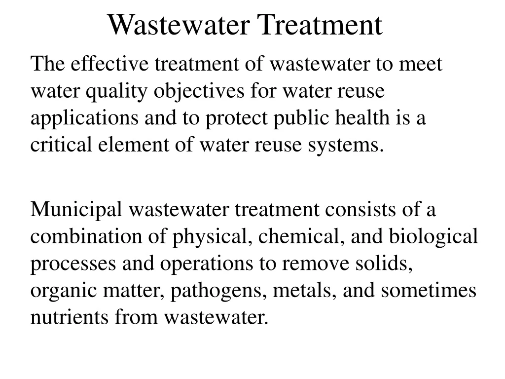 wastewater treatment