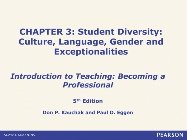 CHAPTER 3: Student Diversity: Culture, Language, Gender and Exceptionalities