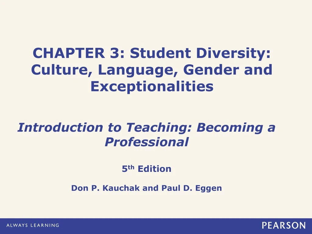 chapter 3 student diversity culture language gender and exceptionalities