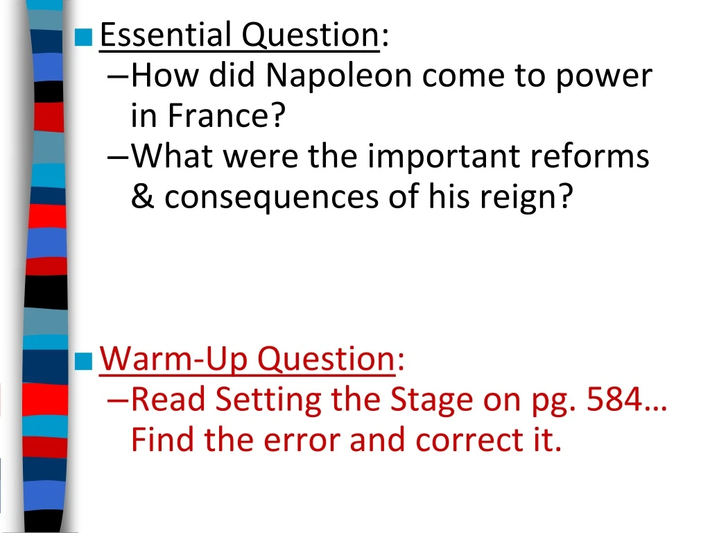 essential question how did napoleon come to power