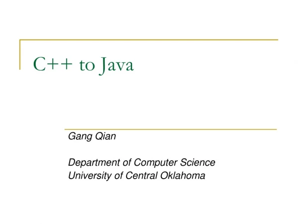 C++ to Java