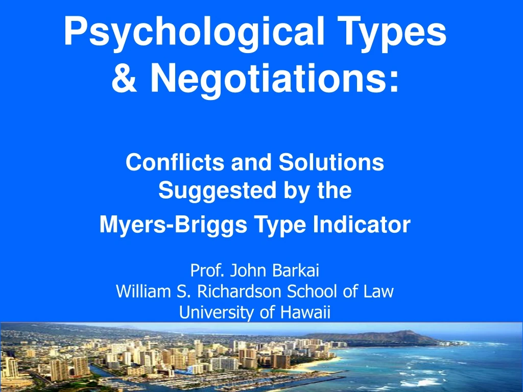 psychological types negotiations conflicts