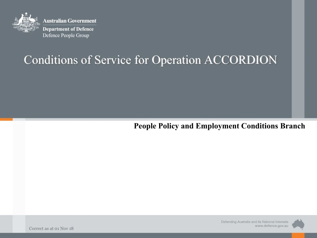 conditions of service for operation accordion