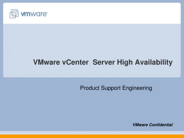 VMware vCenter  Server High Availability