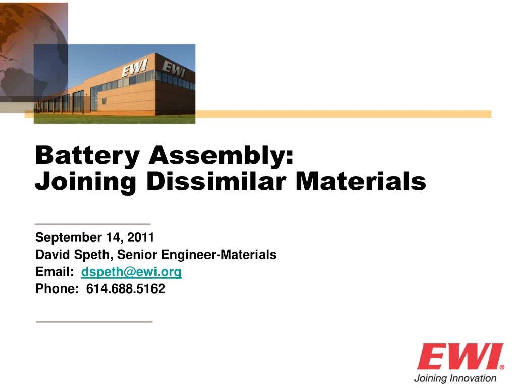 battery assembly joining dissimilar materials