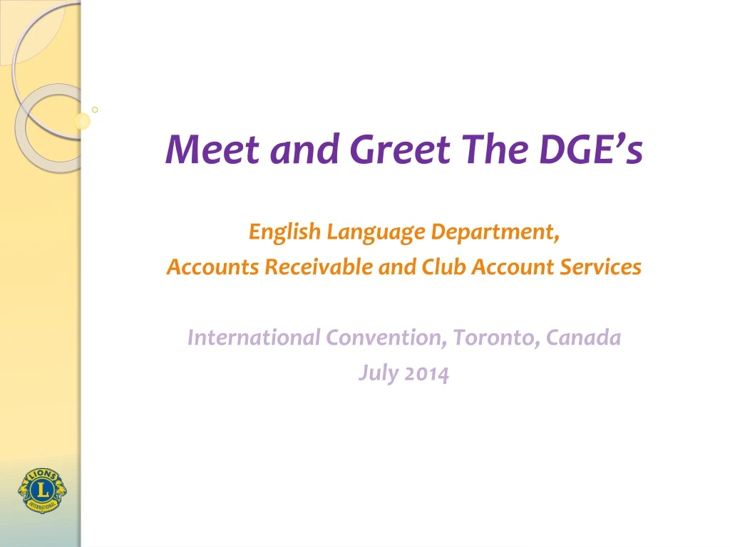 meet and greet the dge s english language