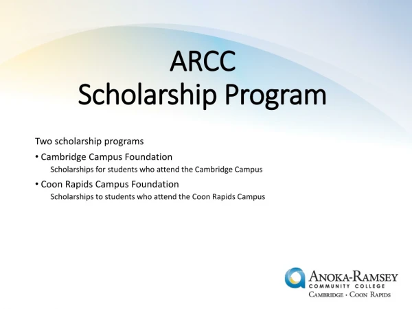 ARCC Scholarship Program