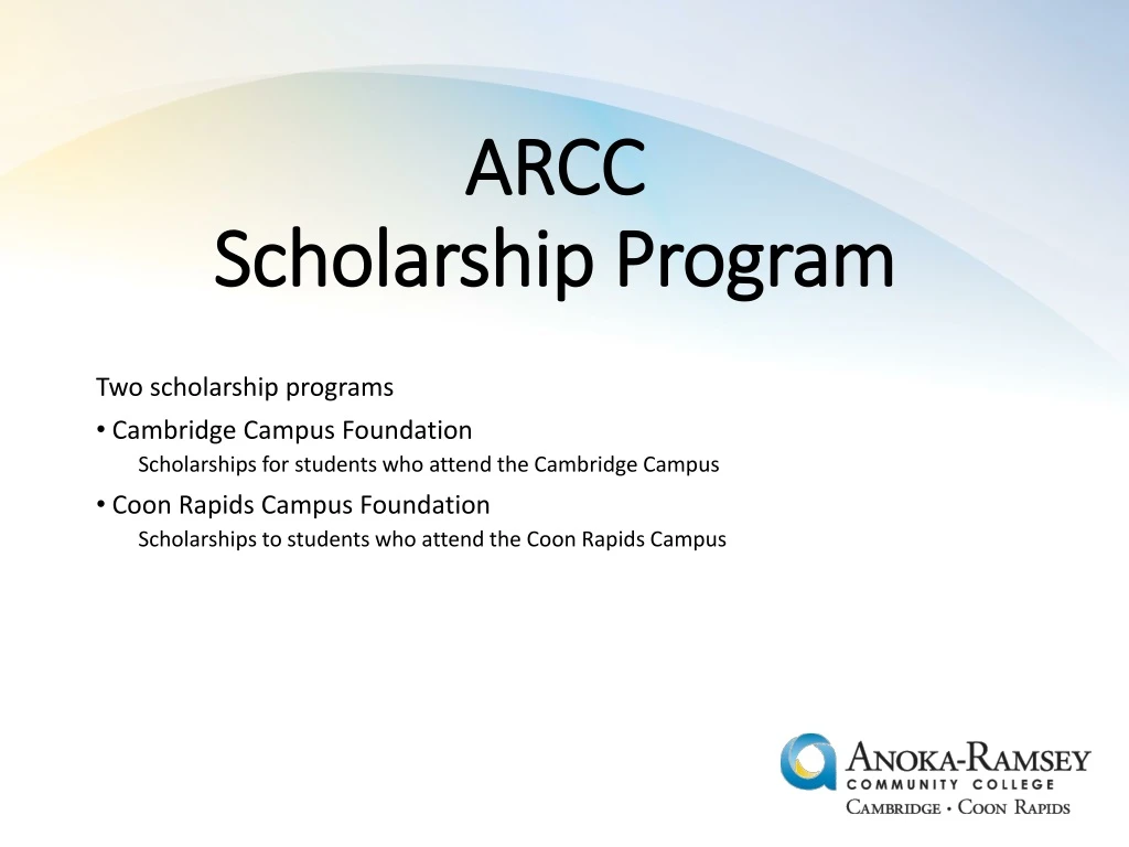 arcc scholarship program