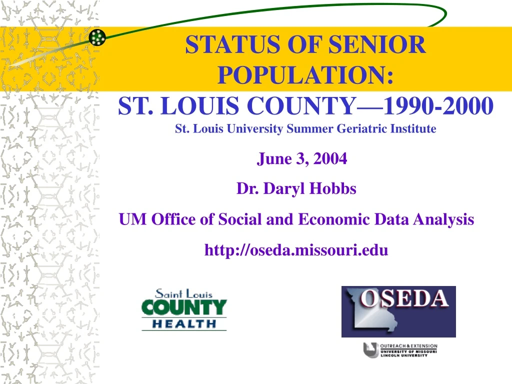 status of senior population st louis county 1990