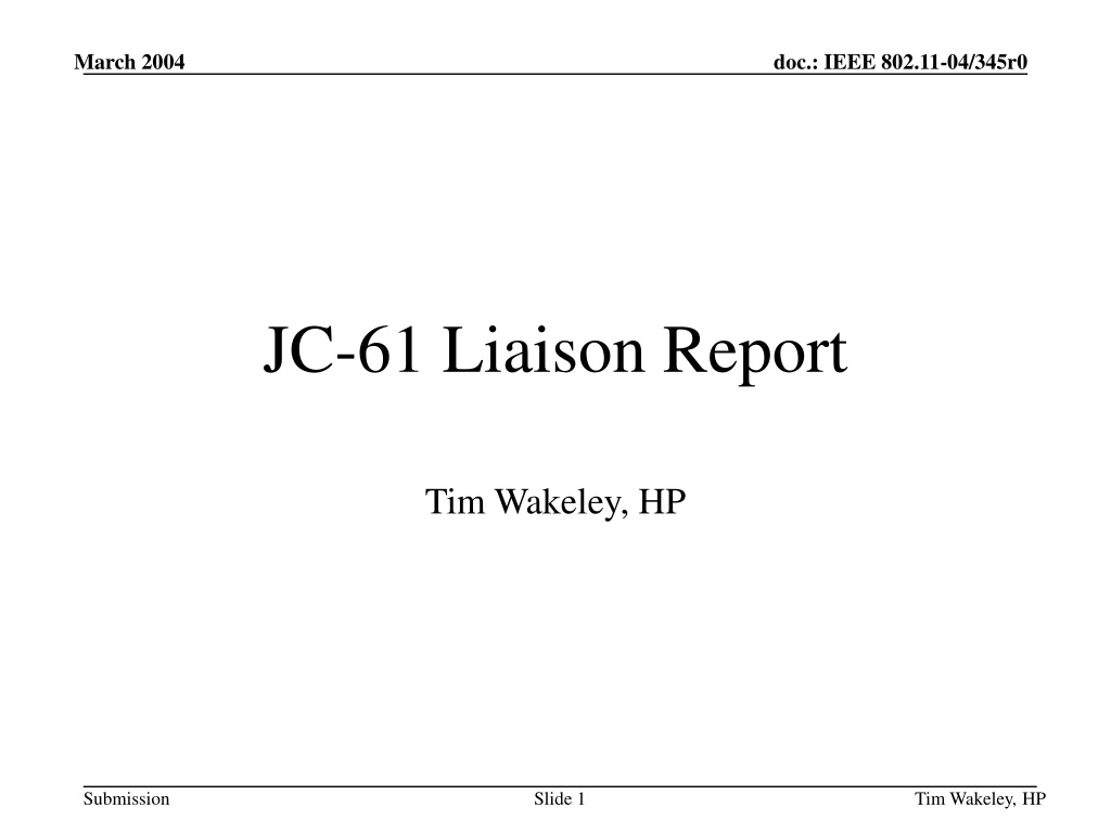 jc 61 liaison report