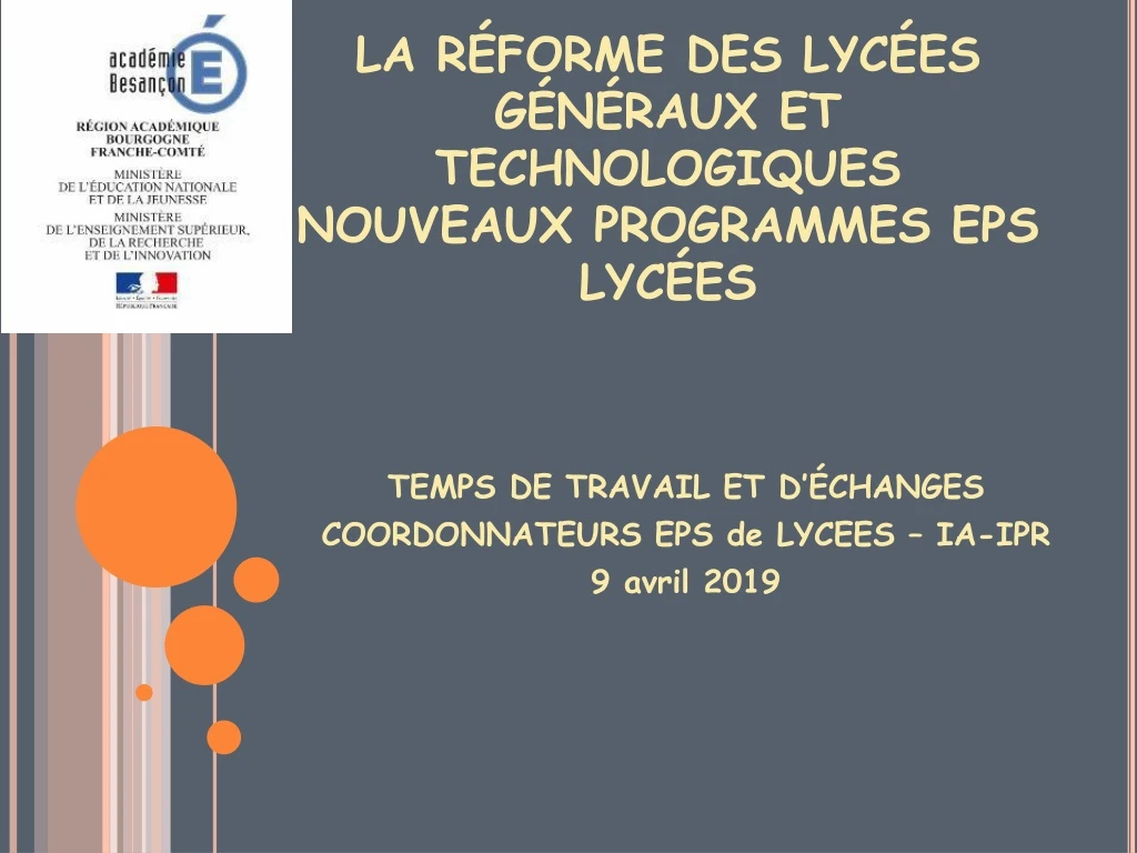 la r forme des lyc es g n raux et technologiques nouveaux programmes eps lyc es