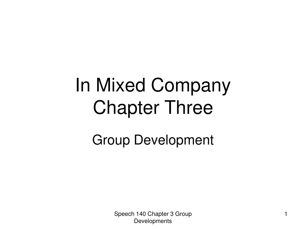 in mixed company chapter three