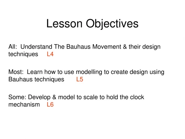 Lesson Objectives