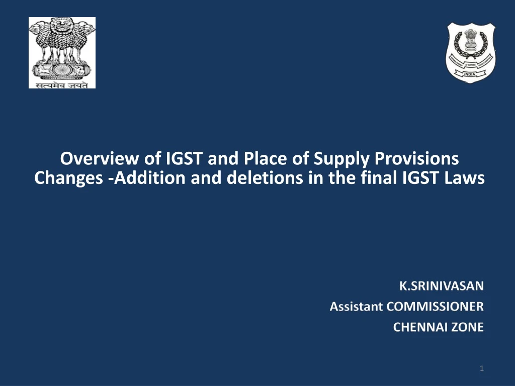 overview of igst and place of supply provisions