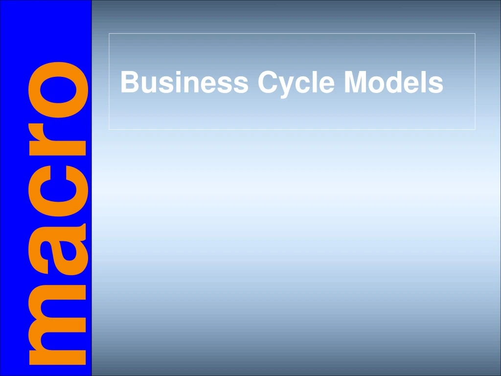business cycle models