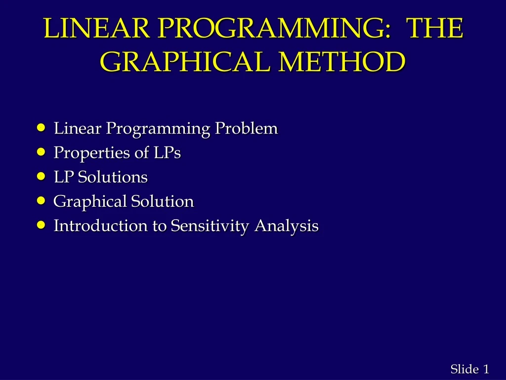 linear programming the graphical method