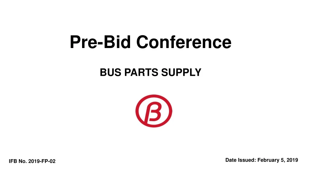 pre bid conference bus parts supply