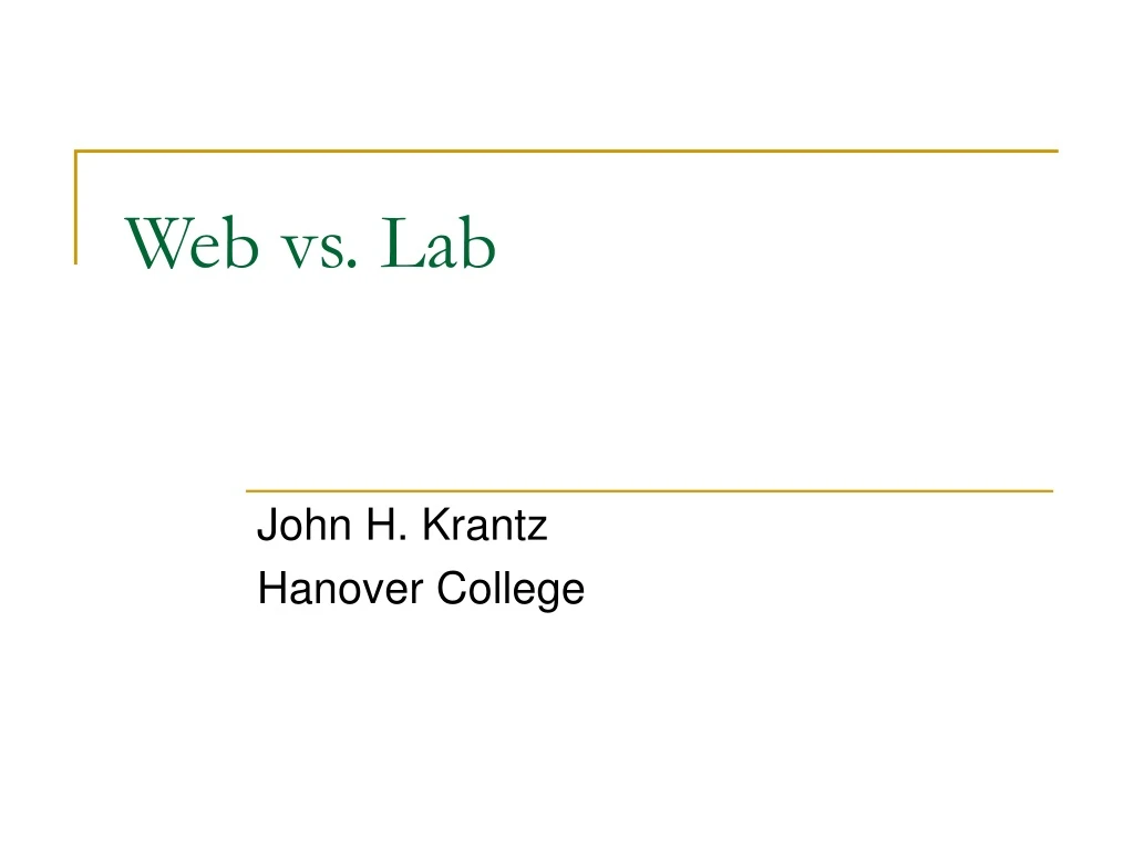 web vs lab