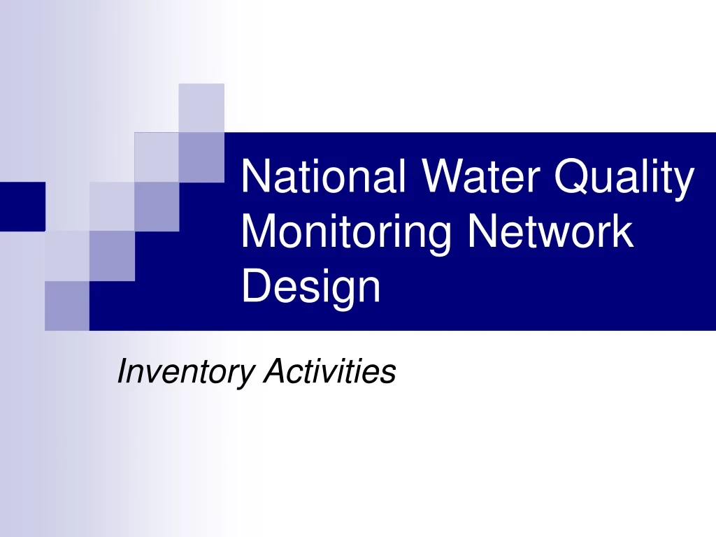 national water quality monitoring network design