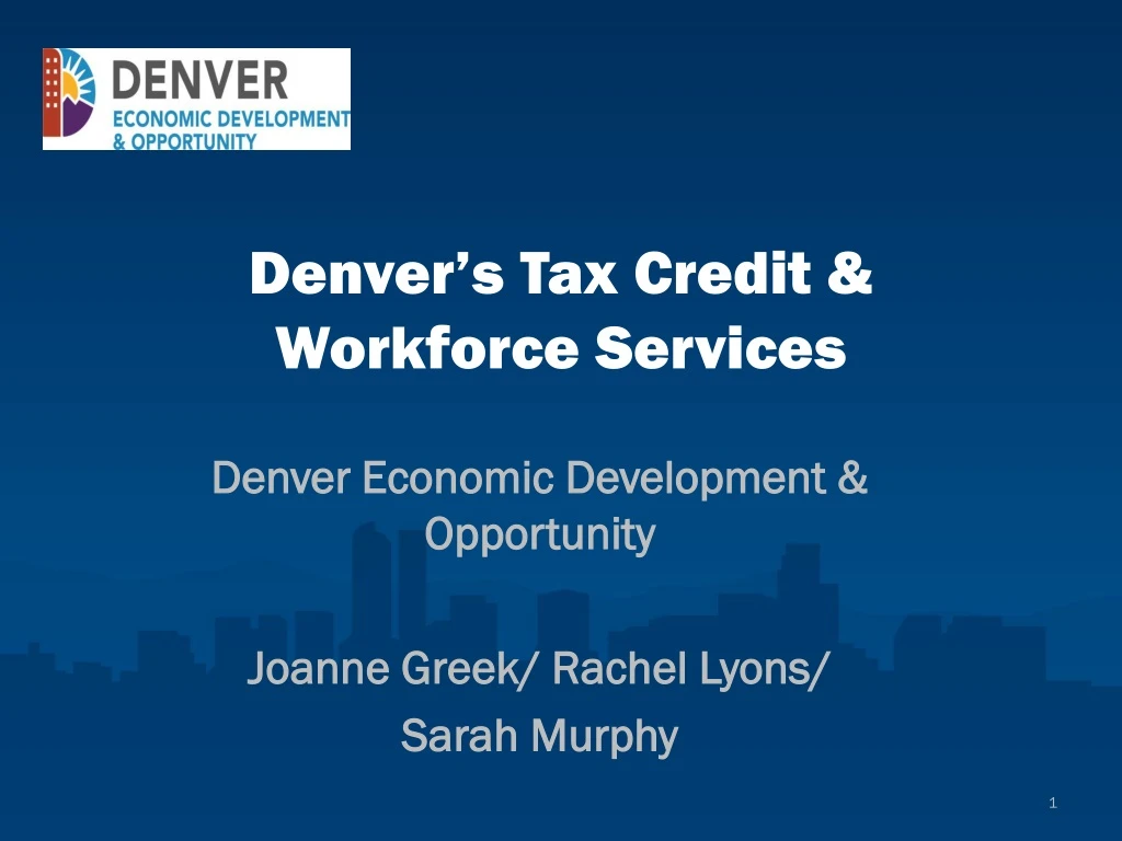 denver s tax credit workforce services