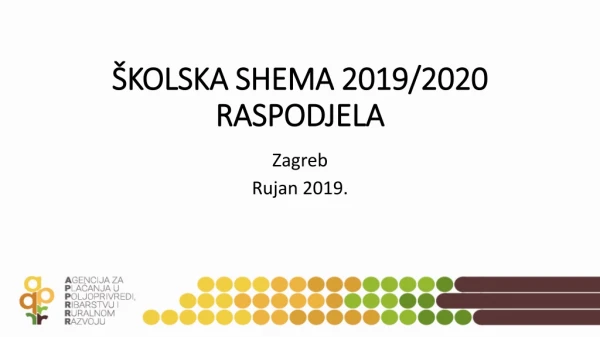 ŠKOLSKA SHEMA 2019/2020 RASPODJELA