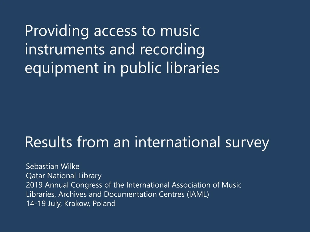 providing access to music instruments