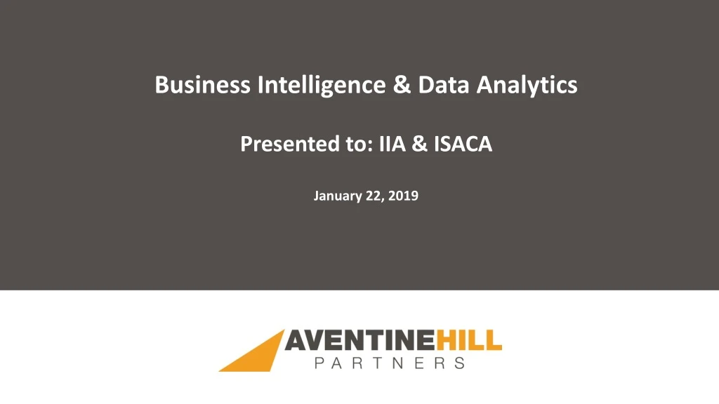 business intelligence data analytics presented