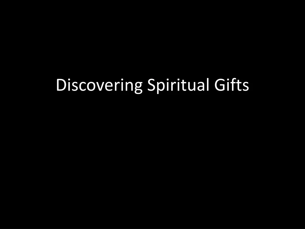 discovering spiritual gifts