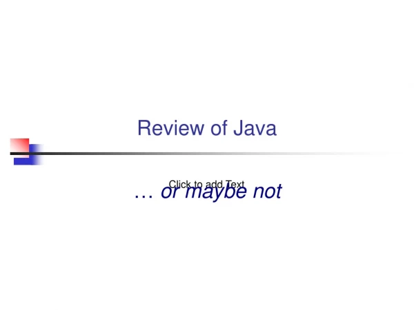 Review of Java