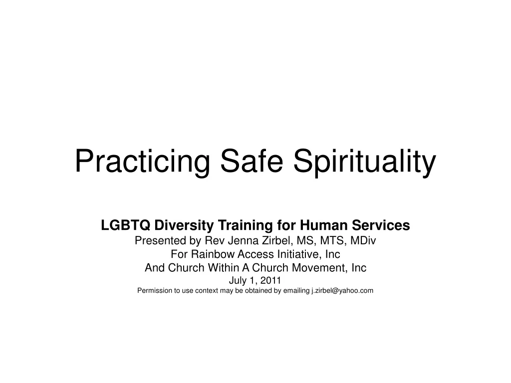 practicing safe spirituality