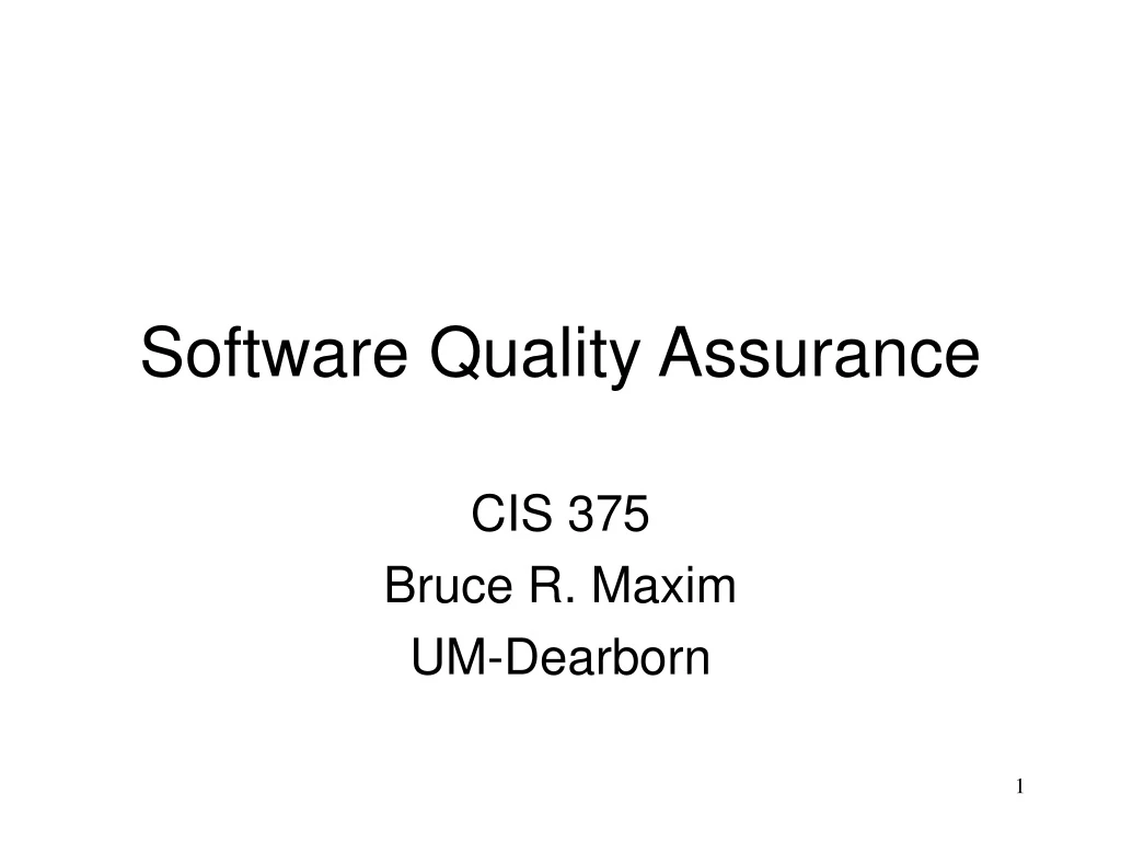 software quality assurance