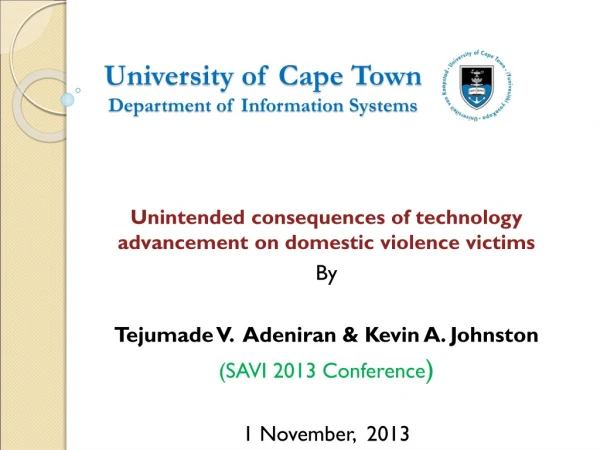 University of Cape Town  Department of Information Systems