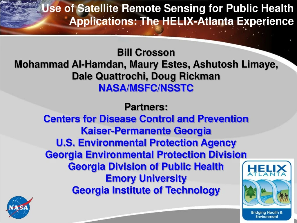 use of satellite remote sensing for public health