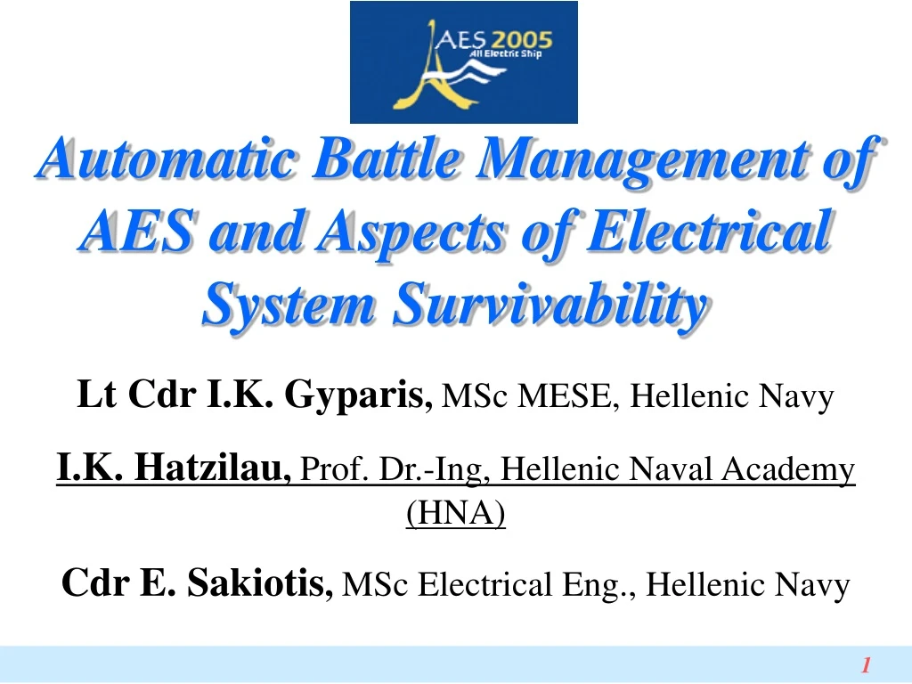 automatic battle management of aes and aspects of electrical system survivability