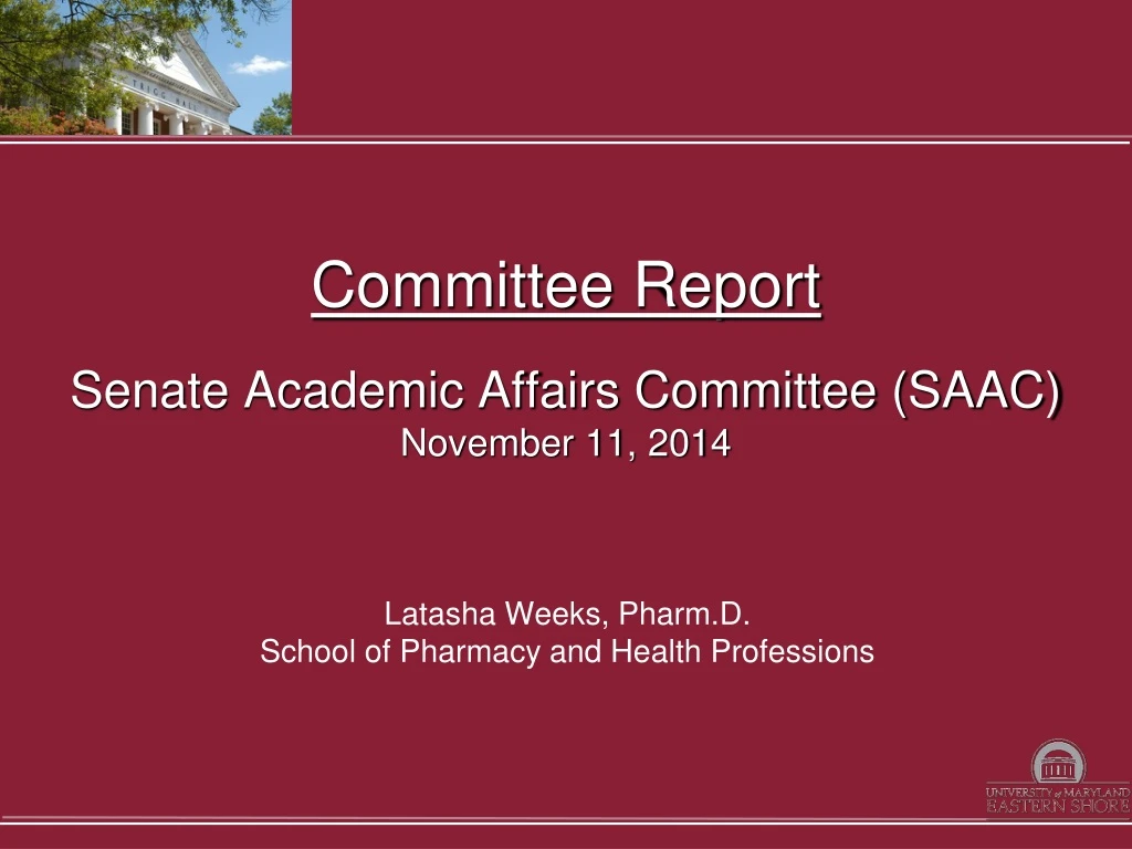 committee report senate academic affairs committee saac november 11 2014